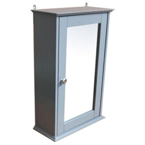 Grey Bathroom Single Door Mirror Cabinet Bathroom