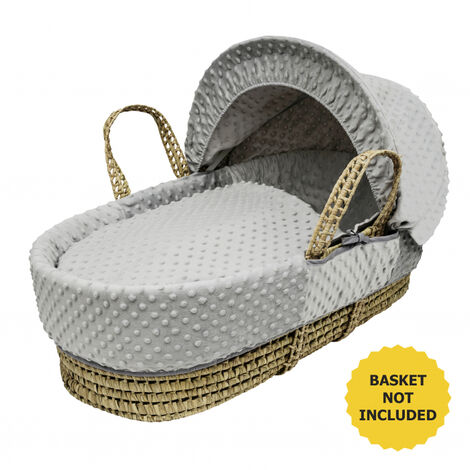 Dimple Moses Basket Bedding Set Dressings with Quilt Padded Liner Body Surround and Adjustable Hood 