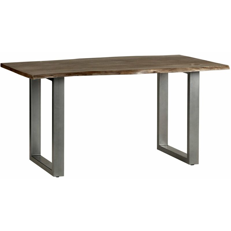 Grey Essential Live Edge Medium Sized Dining Table 1.5M Wood & Metal