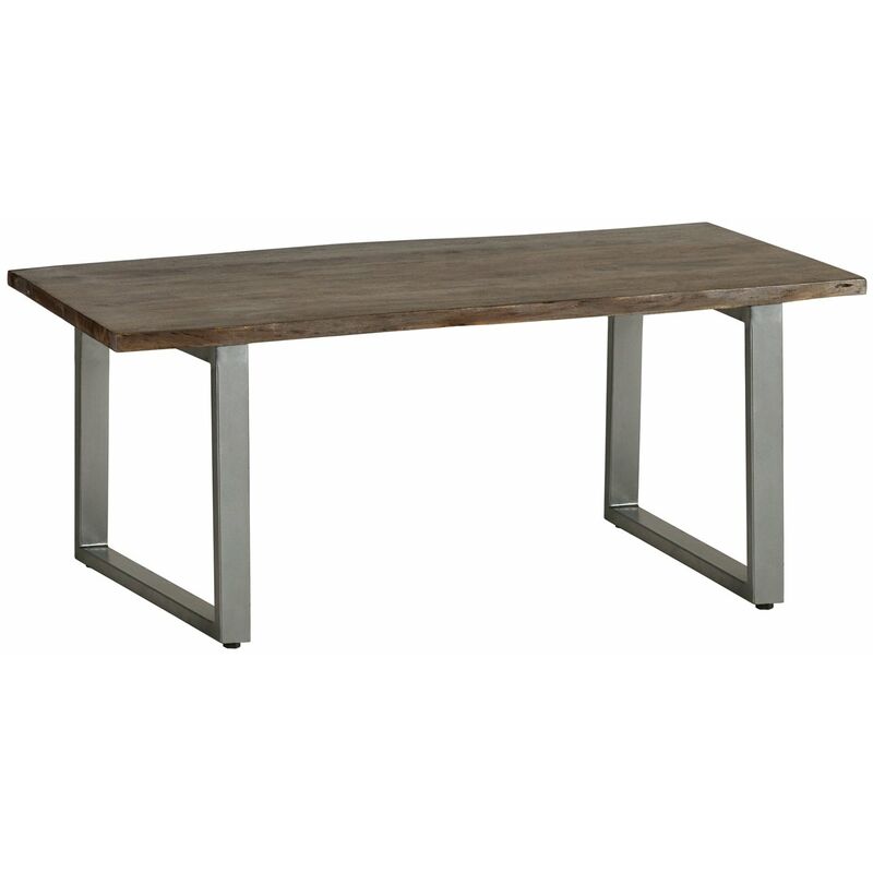 Grey Essential Live Edge Wood & Metal Coffee Table