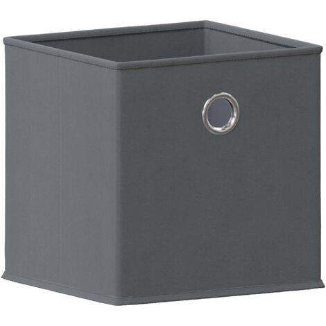 Grey Foldable Storage Box Basket Cube Storage Bookcase Fabric Basket, Set-of-6