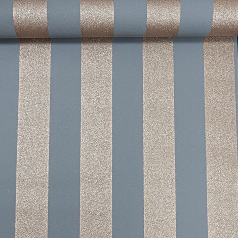Grey Gold Stripe Wallpaper Glitter Shimmer Paste The Wall Thick Heavy Vinyl
