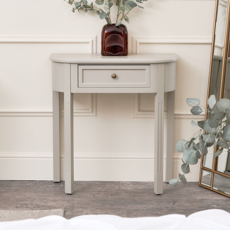 Grey Half Moon Table - Daventry Taupe-Grey Range