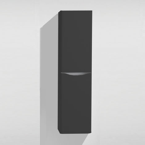 main image of "Grey Matt 400mm Wall Hung Storage Unit - Maddox By Voda Design"