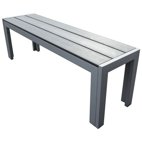 main image of "Grey Outdoor Garden Bench with Aluminium Frame - Weather Resistant"