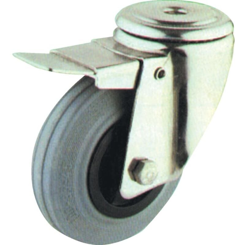 125mm b/h Swivel Castor (Zinc) grt & Brake - Atlas Workholders