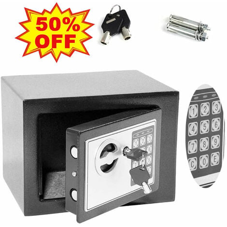 DAY PLUS Grey SECURE DIGITAL STEEL SAFE ELECTRONIC HIGH SECURITY HOME OFFICE MONEY SAFETY BOX 4.6L