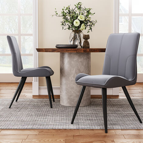 Grey Set of 2 Velvet Upholstered Dining Chairs