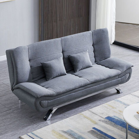 main image of "Grey Shell 3 Seater Recliner Sofa Bed"