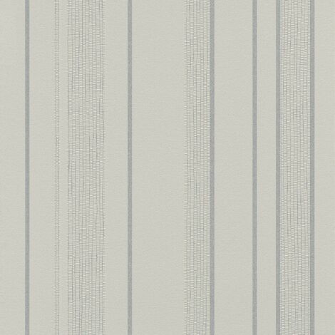 Modern 3D Wall Paper Silver Grey Striped Textured Wallpaper Background, Off  white