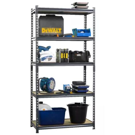 Grey Steel Garage Shelving Unit 1500mm H x 750mm W x 300mm D - 150KG's UDL Per Shelf