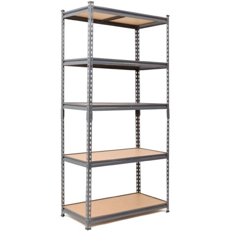 Grey Steel Garage Shelving Unit 1800mm H x 900mm W x 300mm D - 175KG's UDL Per Shelf