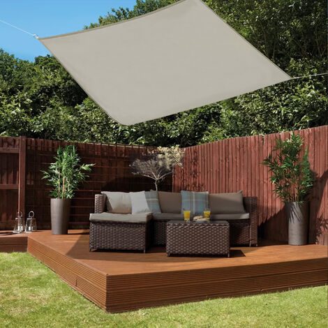 Grey Sun Shade Sail Garden Patio Party Sunscreen Awning Canopy 98% UV Block