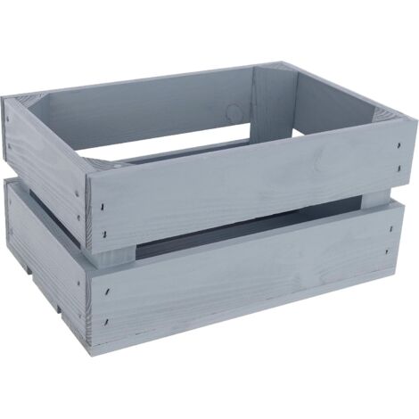 Grey Vintage Wooden Storage Crate – 30 x 20 x 15 cm