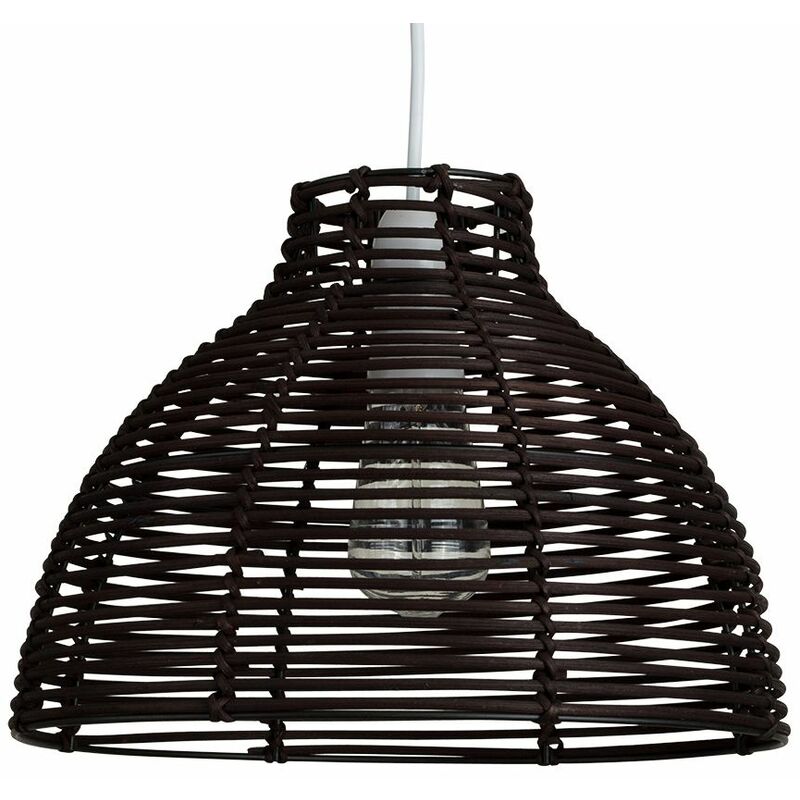 Wicker Rattan Basket Ceiling Pendant Light Shade - Brown