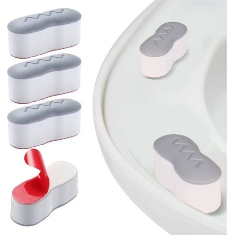 (Grey)4pcs Tampons Abattant WC,Patins pour Abattant de Toilette,Patins Pare-chocs de Siège de Toilette,Pare-Chocs Universels de Rechange