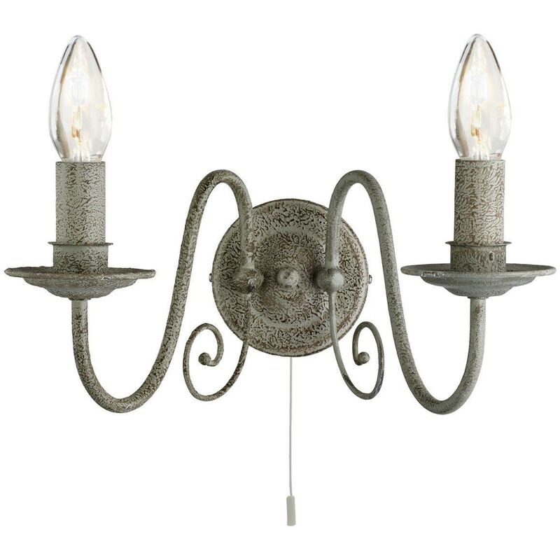 Searchlight Lighting - Searchlight Greythorne - 2 Light Indoor Candle Wall Light Grey, E14