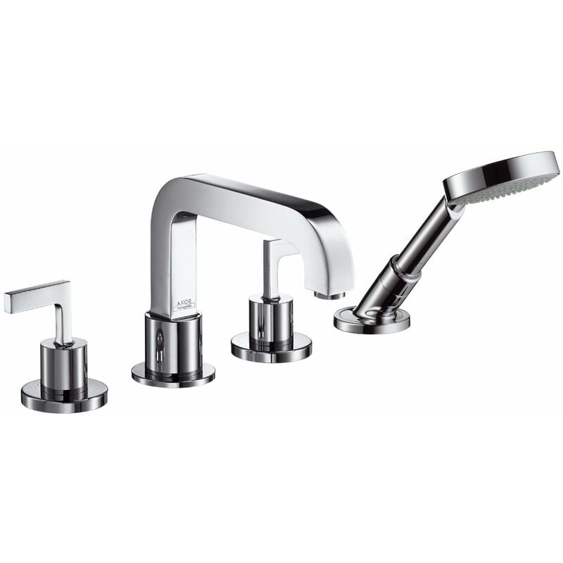 

Grifería de 4 orificios para bañera Hansgrohe Axor Citterio con manijas de palanca, color: cromado - 39446000
