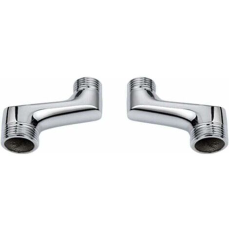 Grifería de ducha angular, codo reductor de latón, brazo giratorio ajustable, grifería de pared angular, conexión descentrada de 1/2" a 3/4", cromada