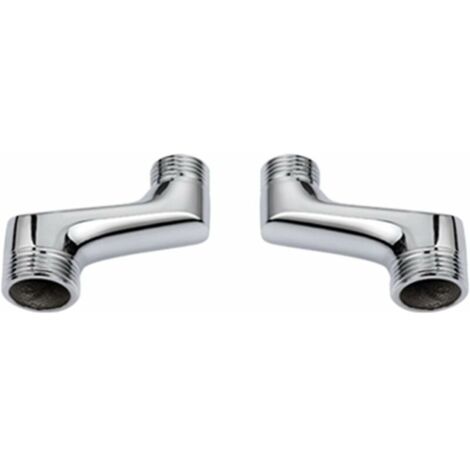 Grifería de ducha angular, codo reductor de latón, brazo giratorio ajustable, grifería de pared angular, conexión descentrada de 1/2" a 3/4", cromada