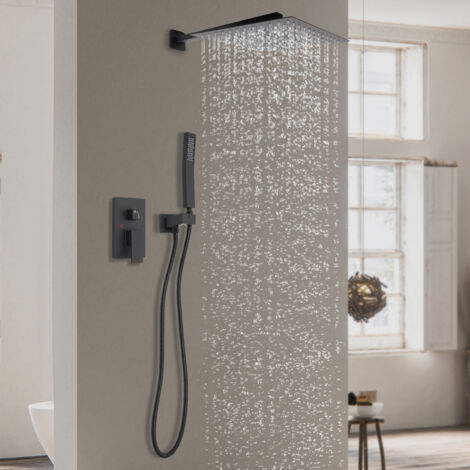 Grifería de ducha empotrada, juego de ducha, ducha de lluvia, ducha de lluvia, ducha de cabeza, ducha de mano, baño