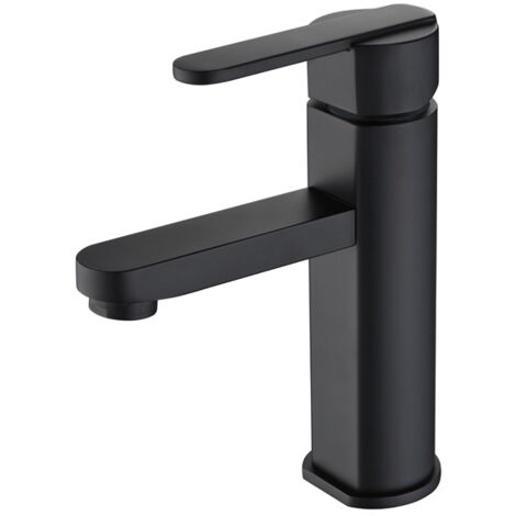 Grifería monomando de Lavabo en Negro Mate Serie Roma IMEX