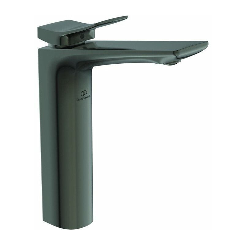 

Ideal - Grifería para lavabo CHECK saliente 150 mm gris magnético con base alargada y rosca de drenaje. ESTÁNDAR