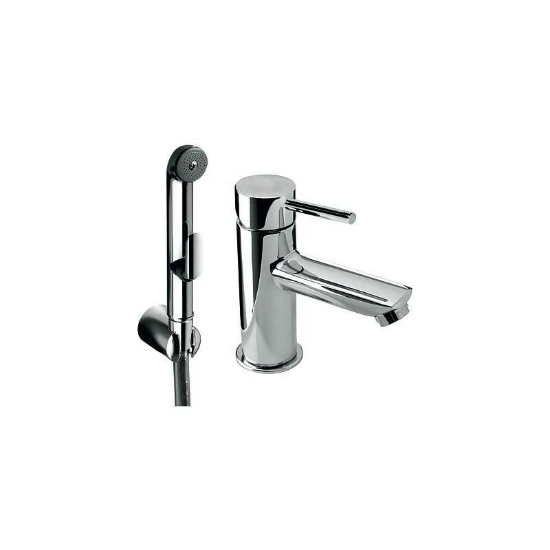 

MAX-TRES 162113 Grifo Lavabo para Bidé WC Duchita con cierre y flexo SATIN