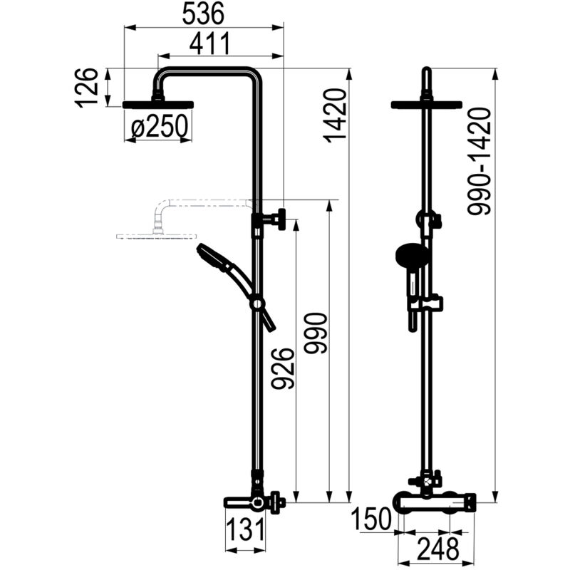 

KARIM DUE 88950300 COLUMNA DE DUCHA MEZCLADORA MONOMANDO CON ACCESORIOS DE DUCHA - Galindo