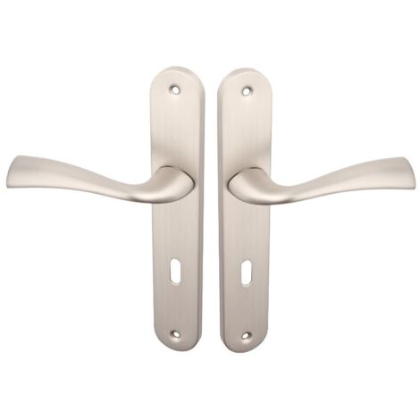 Griff an einer langen Platte MALTA Satin 72 mm