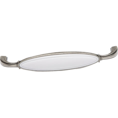 Griff Anaheim Schubladengriff 96 mm ZN/Kunststoff altsilber/weiß