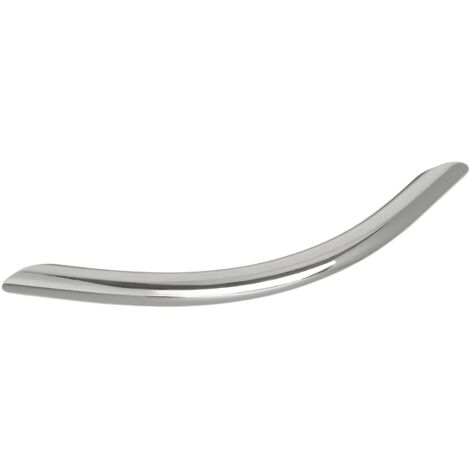 Griff Meduna Schubladengriff B 225 mm gebogen Möbelgriff Stahl verchromt poliert