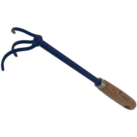 Griffe 3 dents en acier trempé, indéformable pour jardinières et potagers en hauteur. Fabrication Française