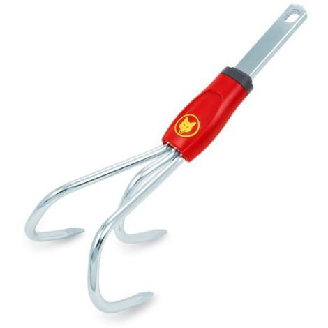 Outils Wolf – Griffe de jardin 3 dents 9 cm – Acier galvanisé pour aérer et ameublir terres légères – Outil Multi-Star – BAM