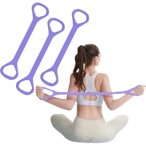 Griffe, Widerstandsbänder, elastische Seile für das Arm-, Rücken- und Schultertraining, Fitnessgeräte für Yoga, Pilates, Physiotherapie-Dehnübungen usw. (lila)