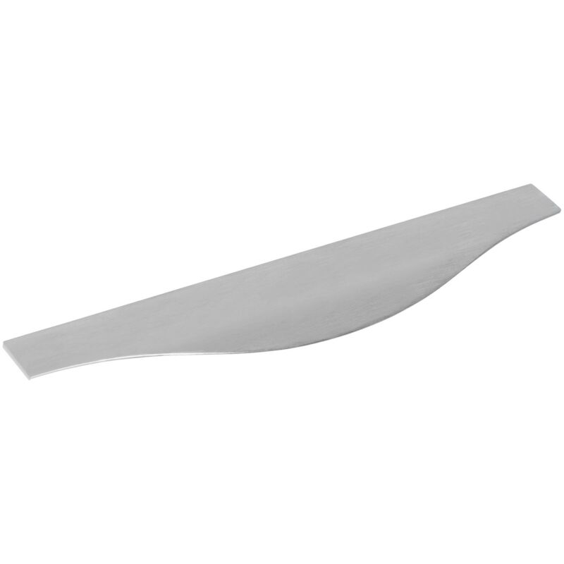 Furnipart - Griffleiste Malibu-Curve Breite 345mm - geschwungene Griffleiste - Griff Profilleiste zum Einnuten, Aluminium Edelstahl-Effekt