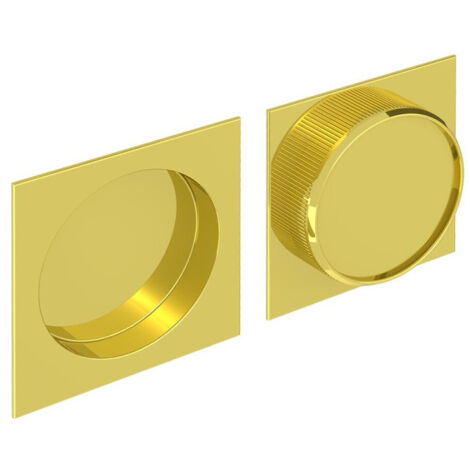Griffmulden Set für Schiebetüren, eckig, gold, für Durchgangstüren, Zimmertüren, Schranktüren