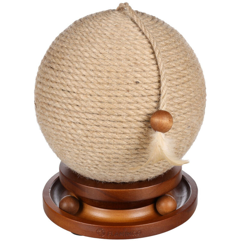Griffoir Boule ø 21 cm avec support jeux pour chat Flamingo