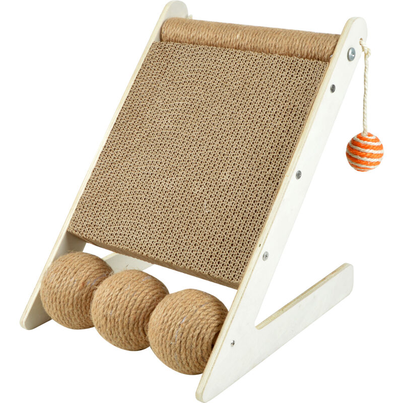 Griffoir carton et structure bois avec boules