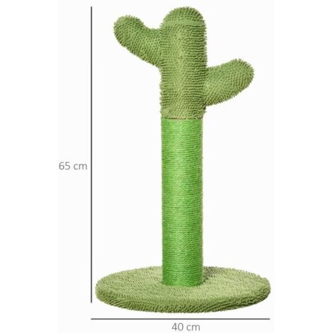 Griffoir chat design cactus, corde sisal naturelle, jouet décoratif pour chat intérieur vert