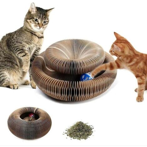 griffoir Chats Avec Boule De Jouet, Magic Organ Cat Scratching Board, Grattoir Pour Chat Pliable Magique, Chat  Gratter En Carton