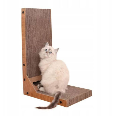Griffoir en carton ECARLA pour chat avec balle jouet 40x26x60cm CAT11