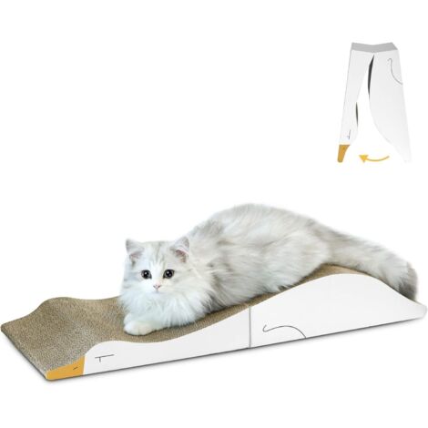 Griffoir en Carton en Forme de Canard pour Chat, Griffoir Ondulé Réversible et Pliable, Protection pour Meubles et Chatons d’Intérieur
