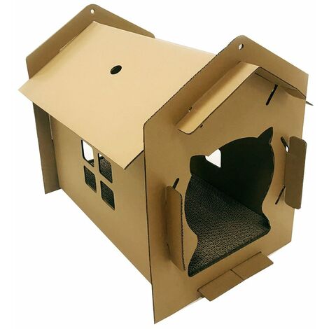 Griffoir en carton modèle Villa pour chats