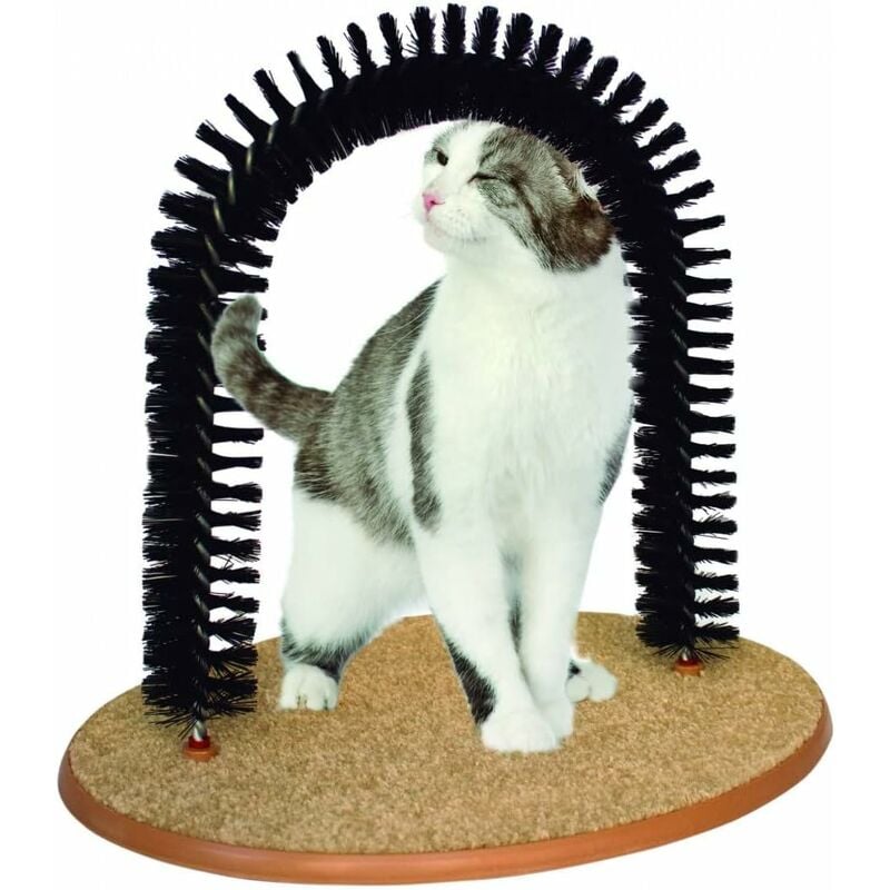 Griffoir et Grattoir 2 en 1 - Base antidérapante, grattoir en forme d'arche + 1 sachet d'herbe à chat