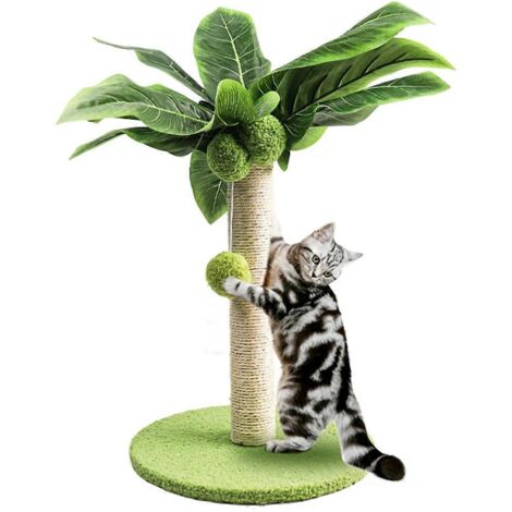 Griffoir pour chaton, motif feuilles vertes mignonnes, taille M