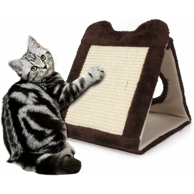 Griffoirs pour Chats, Tapis Triangulaire en Sisal Résistant, Chats Ondulé Planche à Gratter avec Multiples Angles Fei Yu