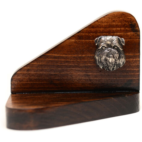 Griffon Bruxellois - bougeoir en bois avec chien, photophore, mémorial pour chien par Art-Dog