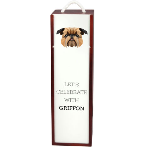 Griffon Bruxellois, Griffon Bruxellois - canette géométrique avec photo et inscription pour vin par Art-Dog