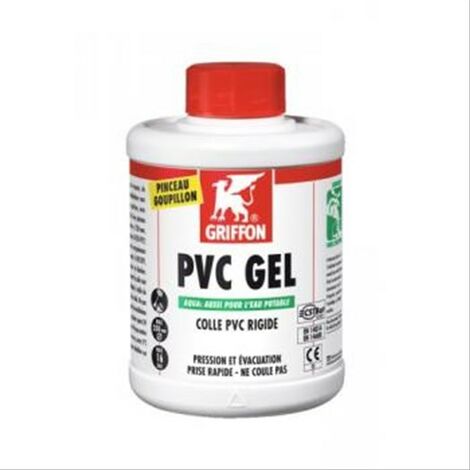 Griffon – Colle PVC gel 1kg – Colle multi-usage pour canalisations – Application précise avec pinceau – Adhésion solide et durable